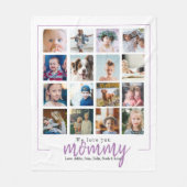 Lila Foto-Collage Mama Fleecedecke (Vorderseite)