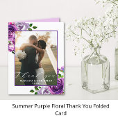 Lila Foto Dankeskarte