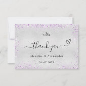 Lila Foto Dankeskarte (Vorderseite)