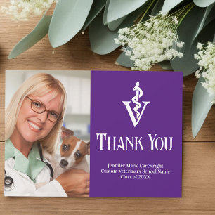 Lila Foto des Veterinäramts Dankeskarte