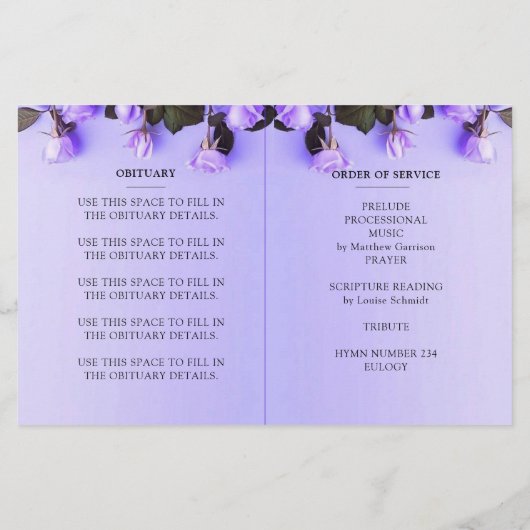 Lila Foto - Feierlichkeiten zum Lebensprogramm (Rückseite)