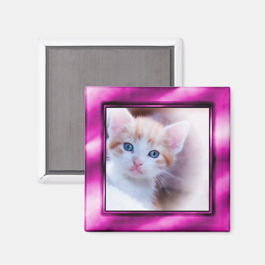 Lila Foto Frame Magnet (Vorderseite/Rückseite)