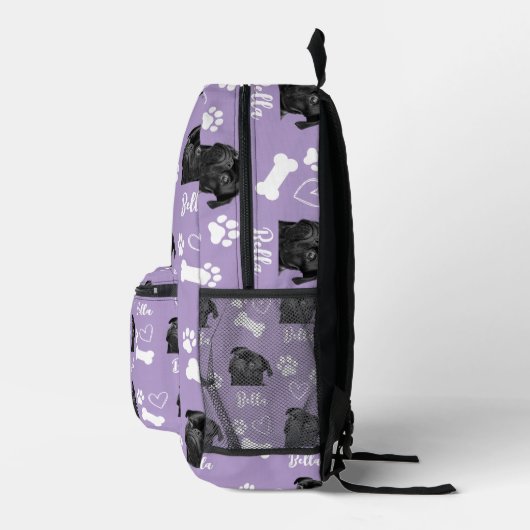Lila Foto für benutzerdefinierte Liebe Paw Print Bedruckter Rucksack (Rechts)
