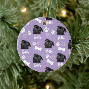 Lila Foto für benutzerdefinierte Liebe Paw Print Keramik Ornament