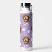 Lila Foto für benutzerdefinierte Liebe Paw Print Trinkflasche (Vorne)