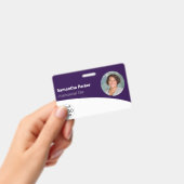 Lila Foto für benutzerdefinierte Mitarbeiter, Logo Ausweis (Handheld)