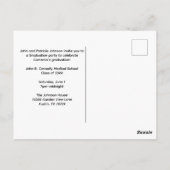 Lila Foto-Graduationspartei der Weißen Medizin Postkarte (Rückseite)