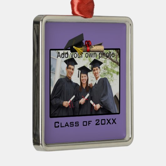 Lila Foto hinzufügen / Jahr Abschluss Ornament Aus Metall (Rechts)