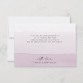 Lila Foto-Hochzeit Dankeskarte (Rückseite)