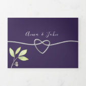 Lila Foto Hochzeit Tri-Fold Einladung (Cover)