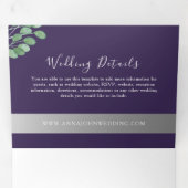 Lila Foto Hochzeit Tri-Fold Einladung (Innen Erste Seite)