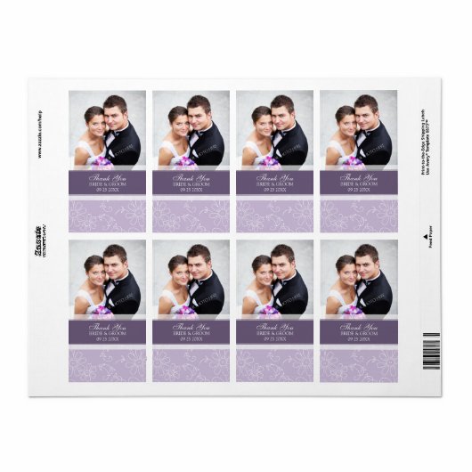 Lila Foto Hochzeitsmarken (Vorne)