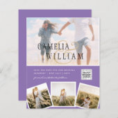 Lila Foto Hochzeitsstichtag QR-Code Rett (Vorne/Hinten)