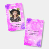 Lila Foto-ID-Abzeichen für Sparkle-Mitarbeiter Ausweis (Front & Back)