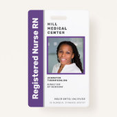 Lila Foto-ID des Arztes Ausweis (Vorderseite)