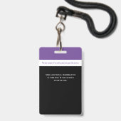 Lila Foto-ID-Lehrer für Schulmitarbeiter Ausweis (Rückseite mit Lanyard)