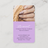 Lila Foto mit modernem QR-Code Visitenkarte (Rückseite)