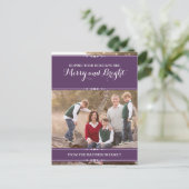 Lila Foto mit schlichter Note Postkarte (Stehend Vorderseite)