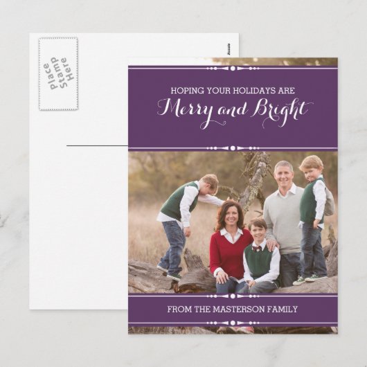 Lila Foto mit schlichter Note Postkarte (Vorne/Hinten)