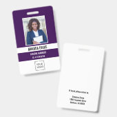 LILA | Foto Mitarbeiter-Logo oder QR CODE-Sicherhe Ausweis (Vorder- & Rückseite)