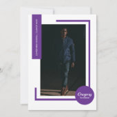 Lila Foto Moderner Foto Abschluss laden ein (Vorderseite)