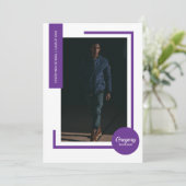 Lila Foto Moderner Foto Abschluss laden ein (Stehend Vorderseite)