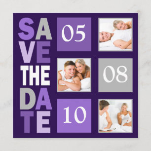 Lila Foto Save the Date Einladungen