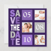 Lila Foto Save the Date Einladungen (Vorderseite)