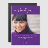 Lila Foto Skript danke Magnet (Vorne/Hinten)