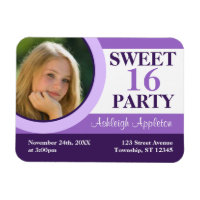 Lila Foto Sweet 16 Party Einladungen Flachbildschi