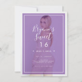 Lila Foto Tint Overlay 2 Modernes Sweet 16 Einladung (Vorderseite)