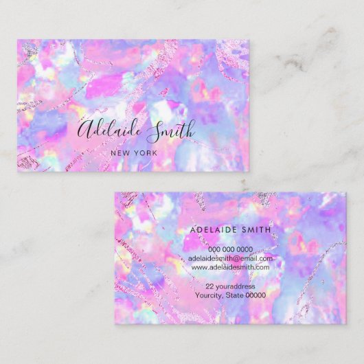 lila Foto-Visitenkarte für Rosa Opel Visitenkarte (Vorne/Hinten)