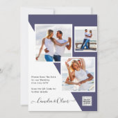 Lila FOTO-WEDING-QR-Code Rett Einladung (Vorderseite)