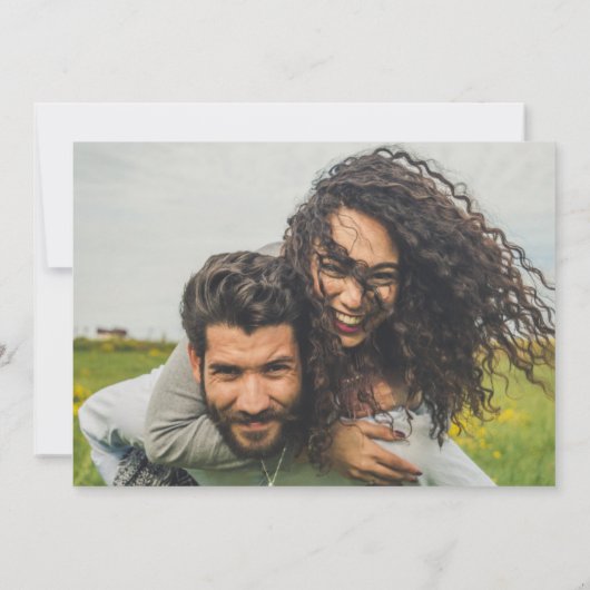 Lila FOTO-WEDING-QR-Code Rett Einladung (Rückseite)