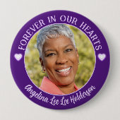 Lila Foto zur Beerdigung von Herz Button (Vorderseite)