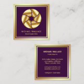 Lila Fotograf-Fotografin Quadratische Visitenkarte (Vorne/Hinten)