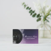 Lila Fotografie Visitenkarte (Stehend Vorderseite)