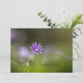 Lila Fotokarte für Windblumen (Stehend Vorderseite)