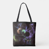 Lila Fraktal Bulb Fantasy Curve Tote Tasche (Rückseite)