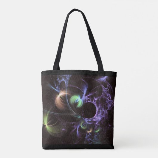 Lila Fraktal Bulb Fantasy Curve Tote Tasche (Rückseite)