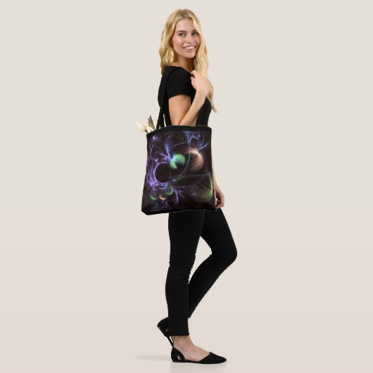 Lila Fraktal Bulb Fantasy Curve Tote Tasche (Am Model)