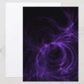 lila Fraktal Einladung (Vorne/Hinten)