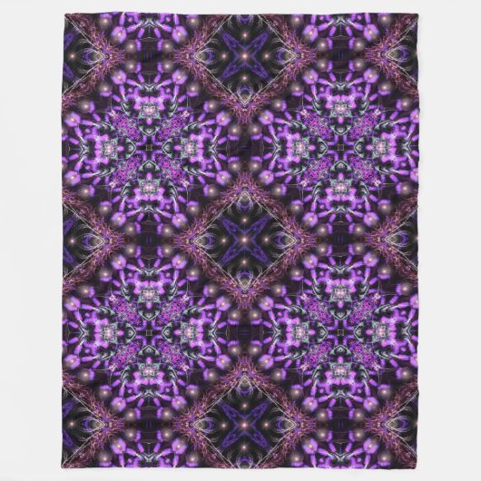 Lila Fraktal Fleecedecke (Vorderseite)