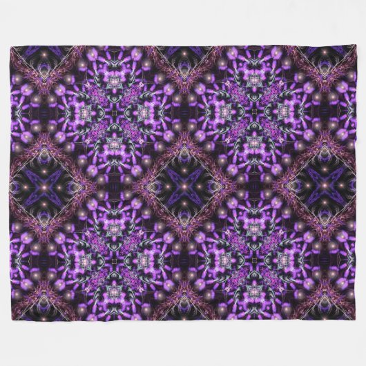 Lila Fraktal Fleecedecke (Vorderseite (Horizontal))