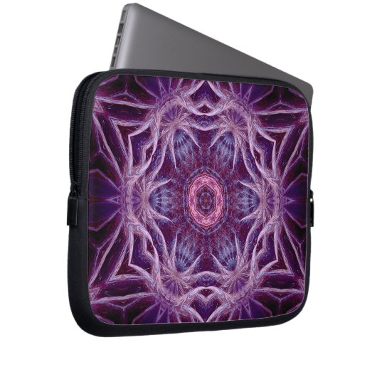 Lila Fraktal Hexagon Star Art Notebook Laptopschutzhülle (Vorne Rechts)