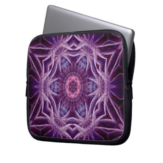 Lila Fraktal Hexagon Star Art Notebook Laptopschutzhülle (Vorderseite Links)