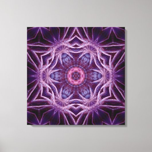 Lila Fraktal Hexagon Star Leinwand (Vorderseite)