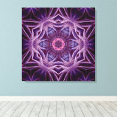 Lila Fraktal Hexagon Star Leinwand (Insitu (Holzboden))