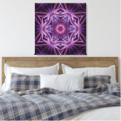 Lila Fraktal Hexagon Star Leinwand (Insitu (Schlafzimmer))