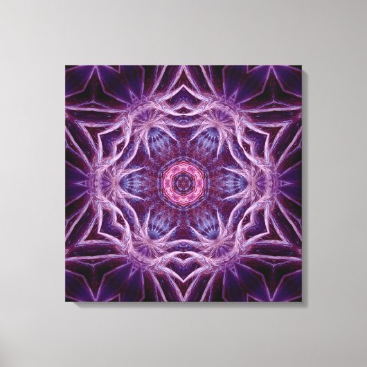 Lila Fraktal Hexagon Star Leinwand (Vorderseite)